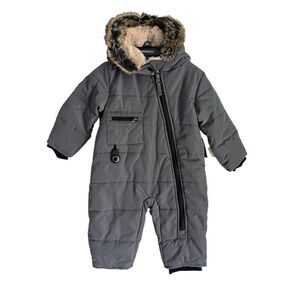 Blue banana by Kushies baby snowsuit gray size 12 months NWT